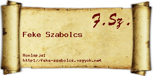 Feke Szabolcs névjegykártya